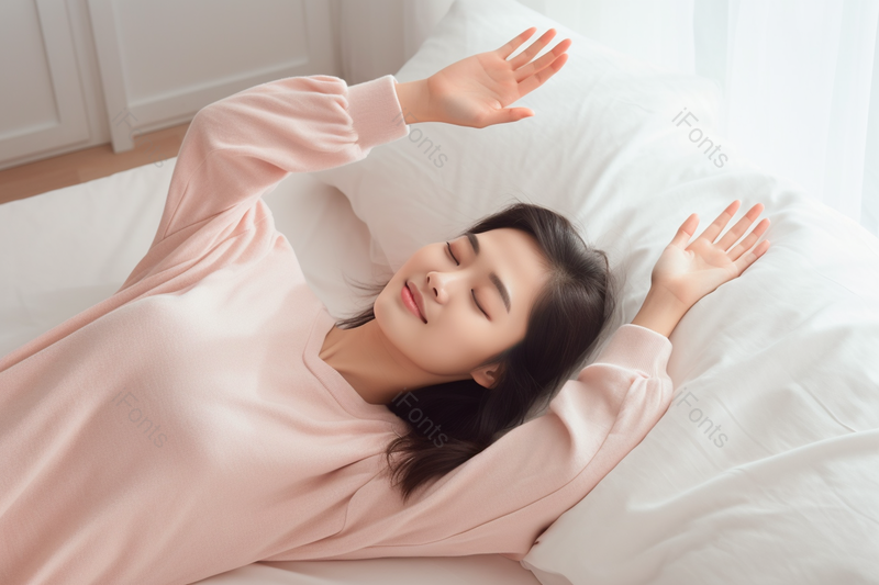居家美女模特起床实拍摄影,高清,摄影图,摄影图片,图片大全,摄影图免费下载